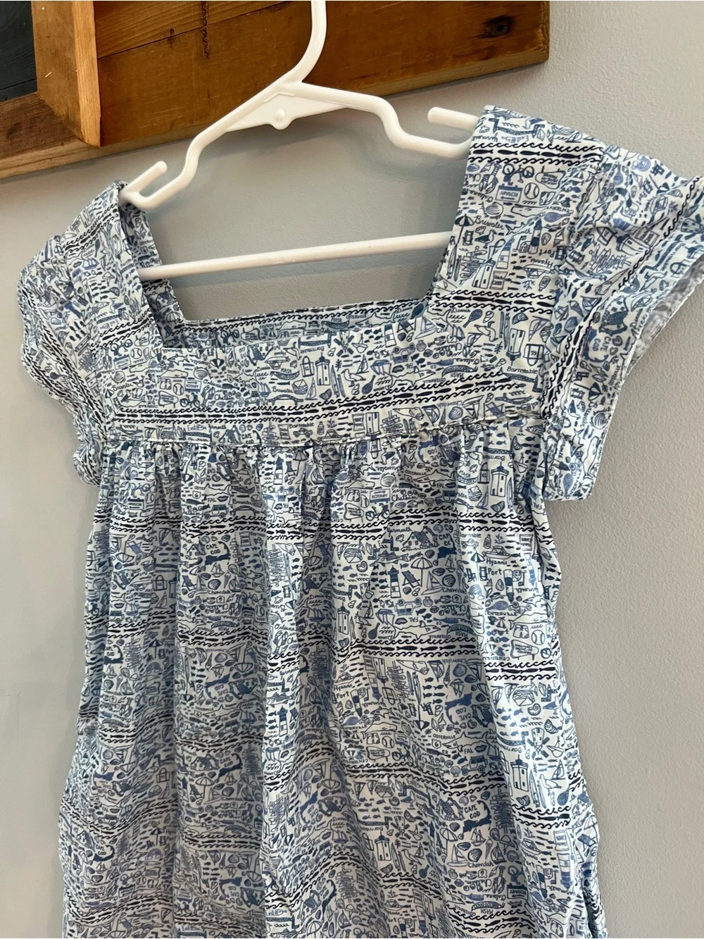 Joy Street Cape Cod Print Navybleu Girls Dress Pockets Coastal Preppy Size 3
